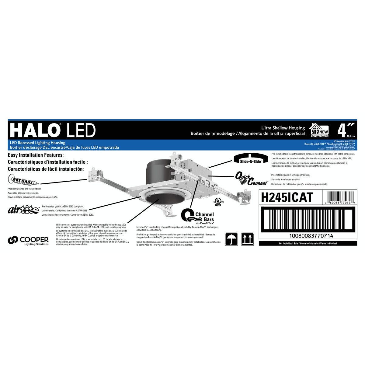 Halo 4 in. New Construction IC Rated LED Recessed Light Fixture Image 2