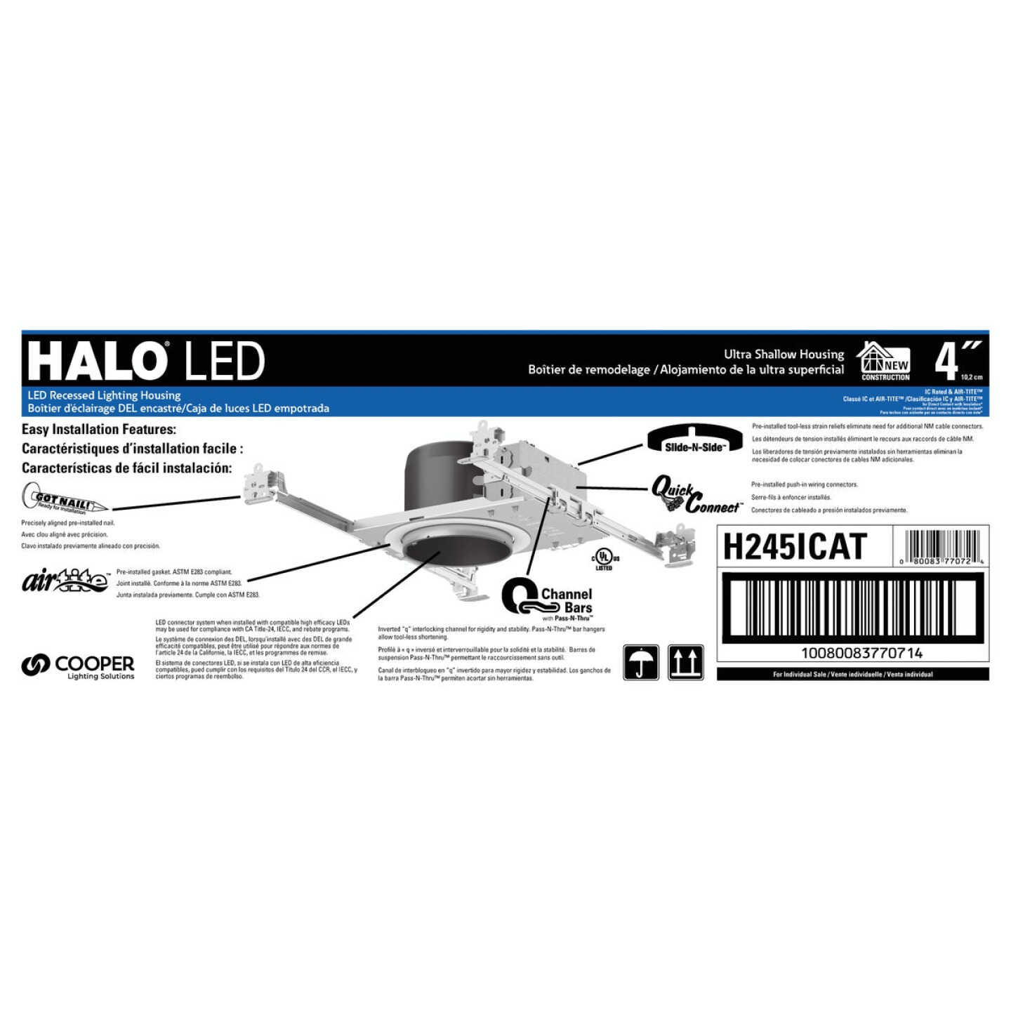 Halo 4 in. New Construction IC Rated LED Recessed Light Fixture Image 2