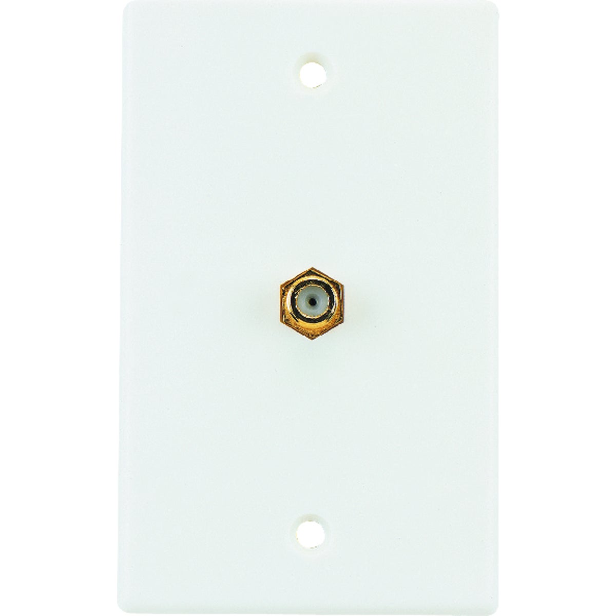RCA White Single F-Connector Coaxial Wall Plate Image 2