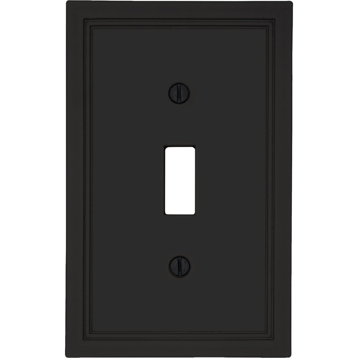 Amerelle Fairbanks 1-Gang Matte Black Insulated Bamboo Swich Wall Plate Image 1