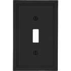 Amerelle Fairbanks 1-Gang Matte Black Insulated Bamboo Swich Wall Plate Image 1