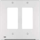 Amerelle LumiCover 2-Gang Universal Wallplate with Built-In Night Light, White Image 1