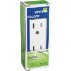 Leviton Decora 15A White Residential Grade 5-15R Duplex Outlet Image 2