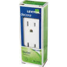 Leviton Decora 15A White Residential Grade 5-15R Duplex Outlet Image 4