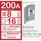 Square D Homeline 200A 8-Space 16-Circuit Raintight Main Breaker Plug-on Neutral Load Center with Feed-Through Lugs Image 2