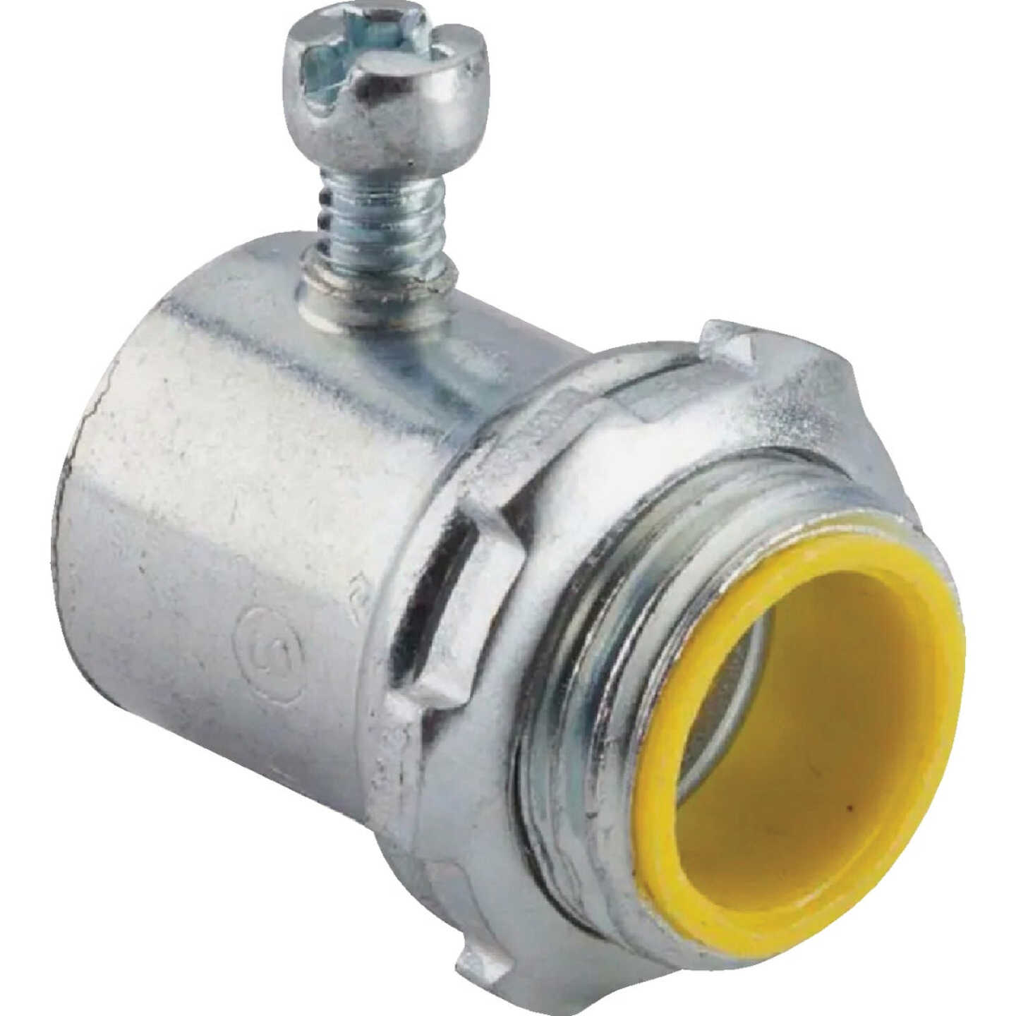 Halex 1 In. EMT Steel Set Screw Connector with Insulated Throat Image 1