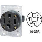 Leviton 30A Flush Mount Black 14-30R 4-Wire Dryer Power Outlet Image 1