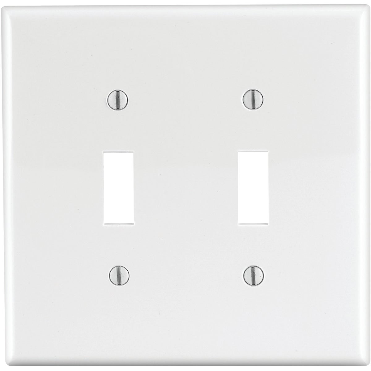 Leviton 2-Gang Thermoplastic Nylon Mid-Way Toggle Switch Wall Plate, White Image 1