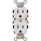 Leviton 15A White Commercial Grade 5-15R Combination Side Back Wire Duplex Outlet Image 1