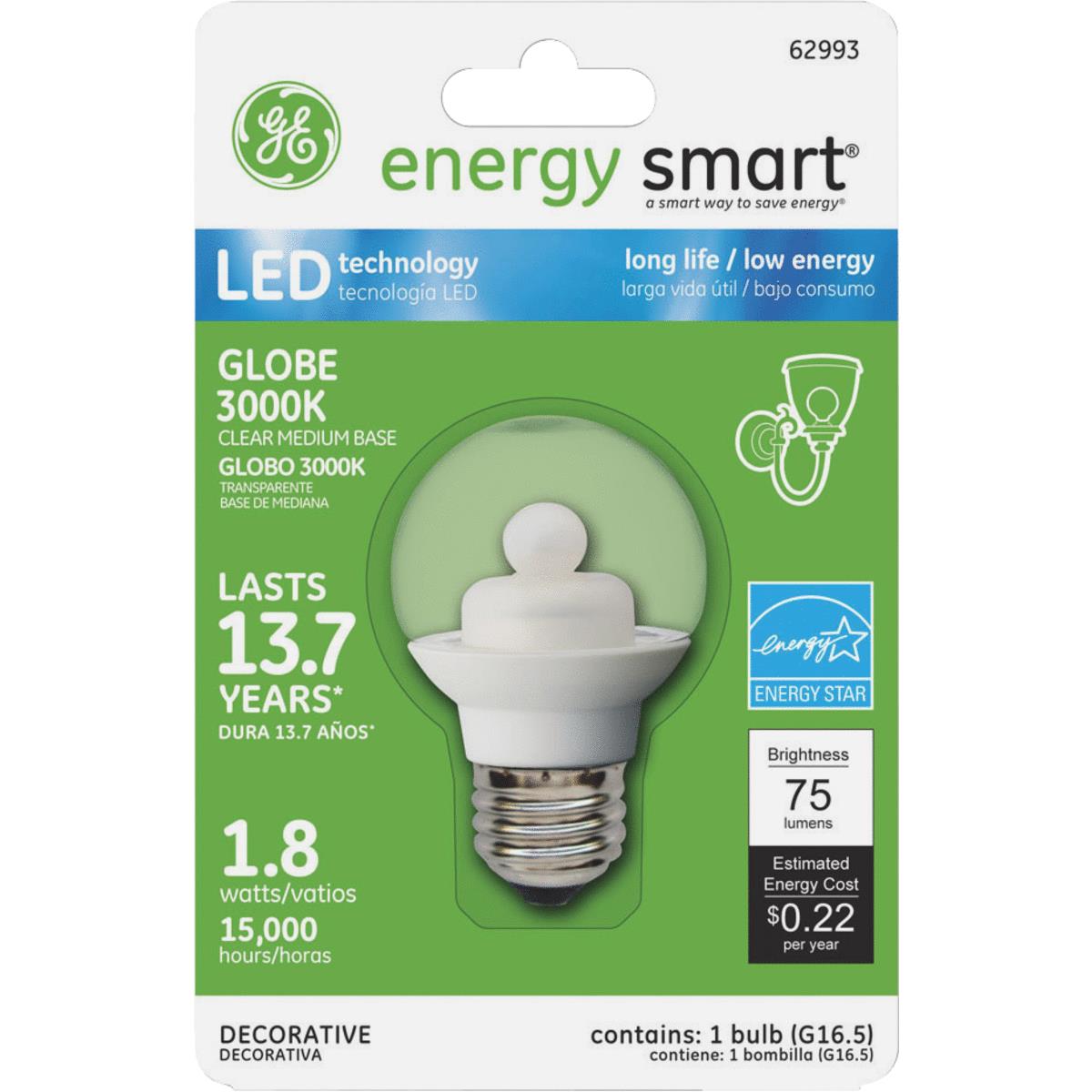 1.8W CLR G16.5 LED BULB