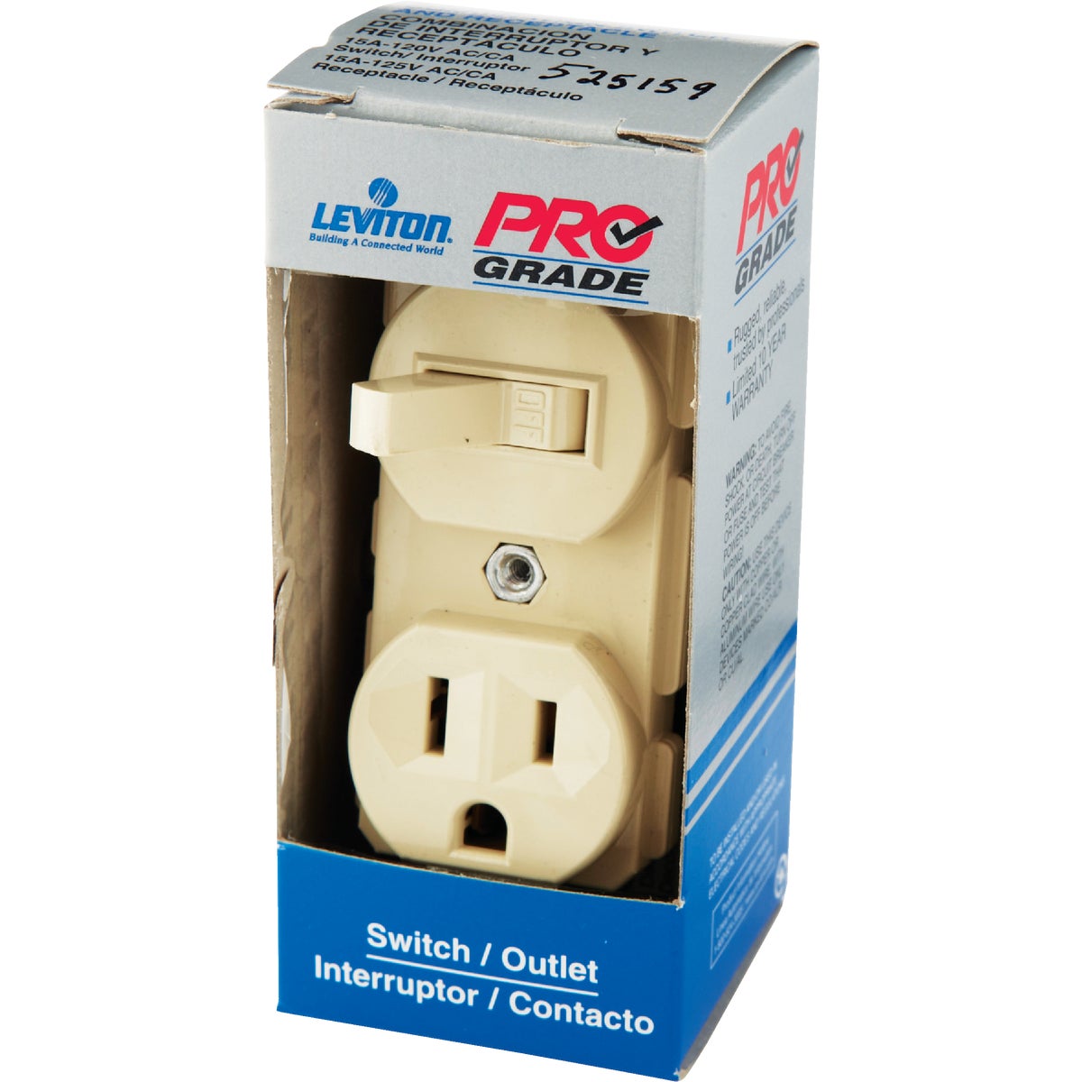 Leviton Ivory 15A Heavy-Duty Switch & Outlet Image 3