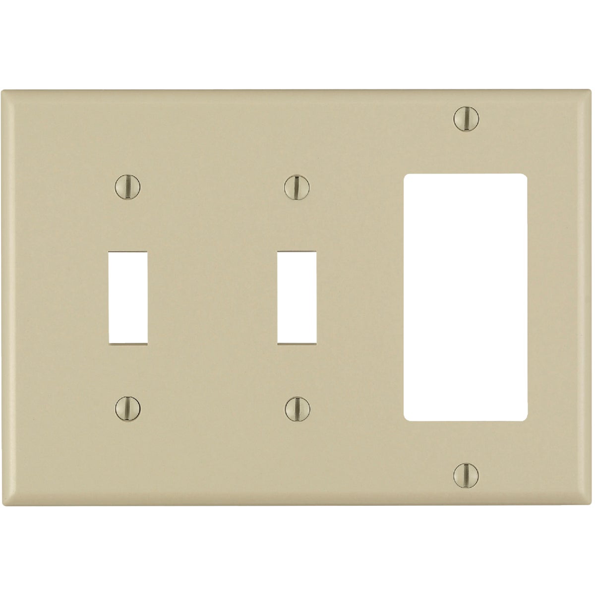 Leviton Decora 3-Gang Thermoset 2-Toggle/Rocker Wall Plate, Ivory