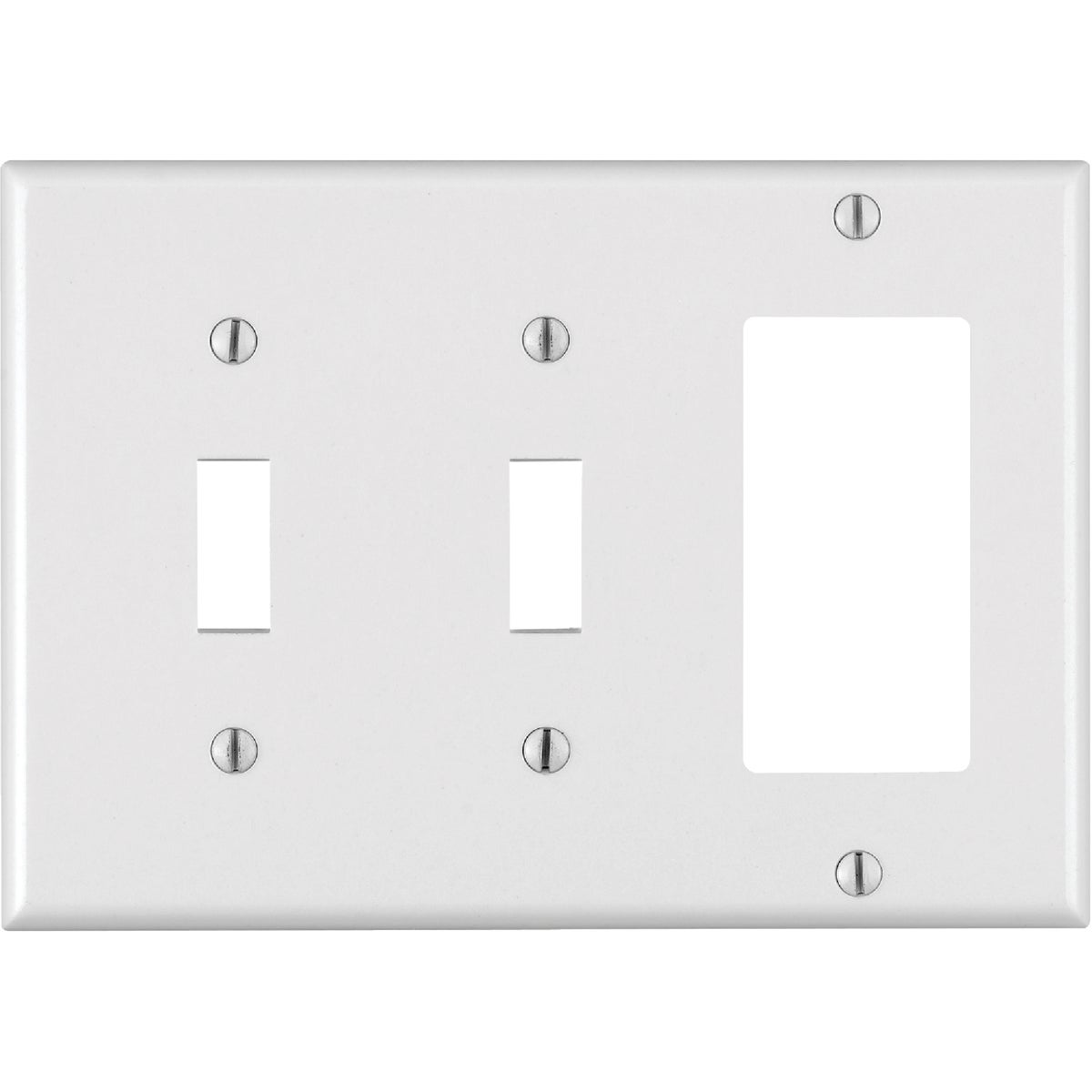 Leviton Decora 3-Gang Thermoset 2-Toggle/Rocker Wall Plate, White