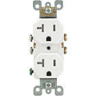 Leviton 20A White Tamper Resistant Residential Grade 5-20R Duplex Outlet Image 2