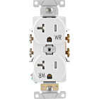 Leviton 20A White Tamper & Weather Resistant Commercial Grade 5-20R Duplex Outlet Image 2