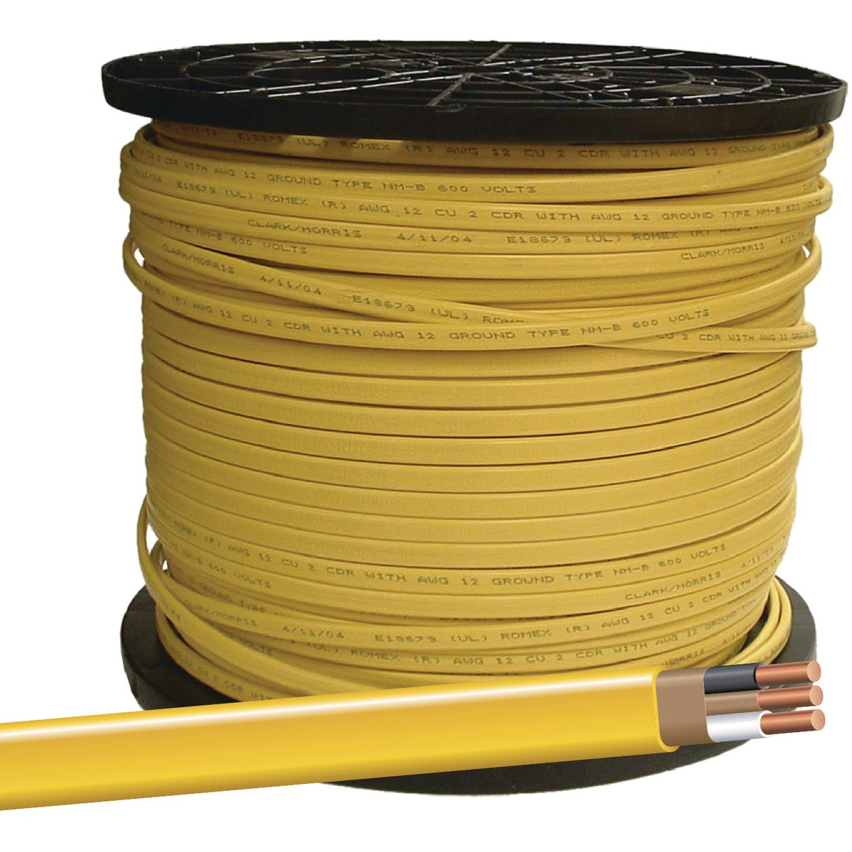 Romex 400 Ft. 12/2 Solid Yellow NMW/G Electrical Wire