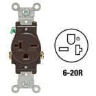 Leviton 20A Brown Heavy-Duty 6-20R Grounding Single Outlet Image 1