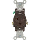 Leviton 20A Brown Heavy-Duty 6-20R Grounding Single Outlet Image 2