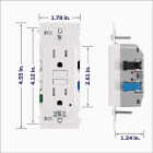 Leviton Lever Edge Self-Test 15A White Tamper-Resistant GFCI Duplex Outlet (3-Pack) Image 5