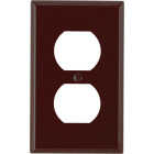 Leviton 1-Gang Smooth Plastic Outlet Wall Plate, Brown Image 1