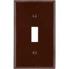 Leviton 1-Gang Plastic Toggle Switch Wall Plate, Brown Image 1