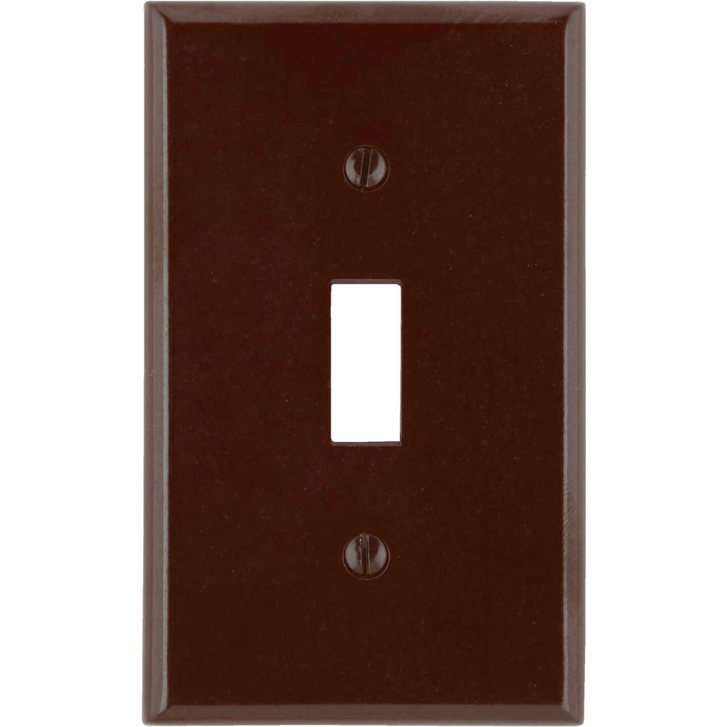 Leviton 1-Gang Plastic Toggle Switch Wall Plate, Brown Image 1