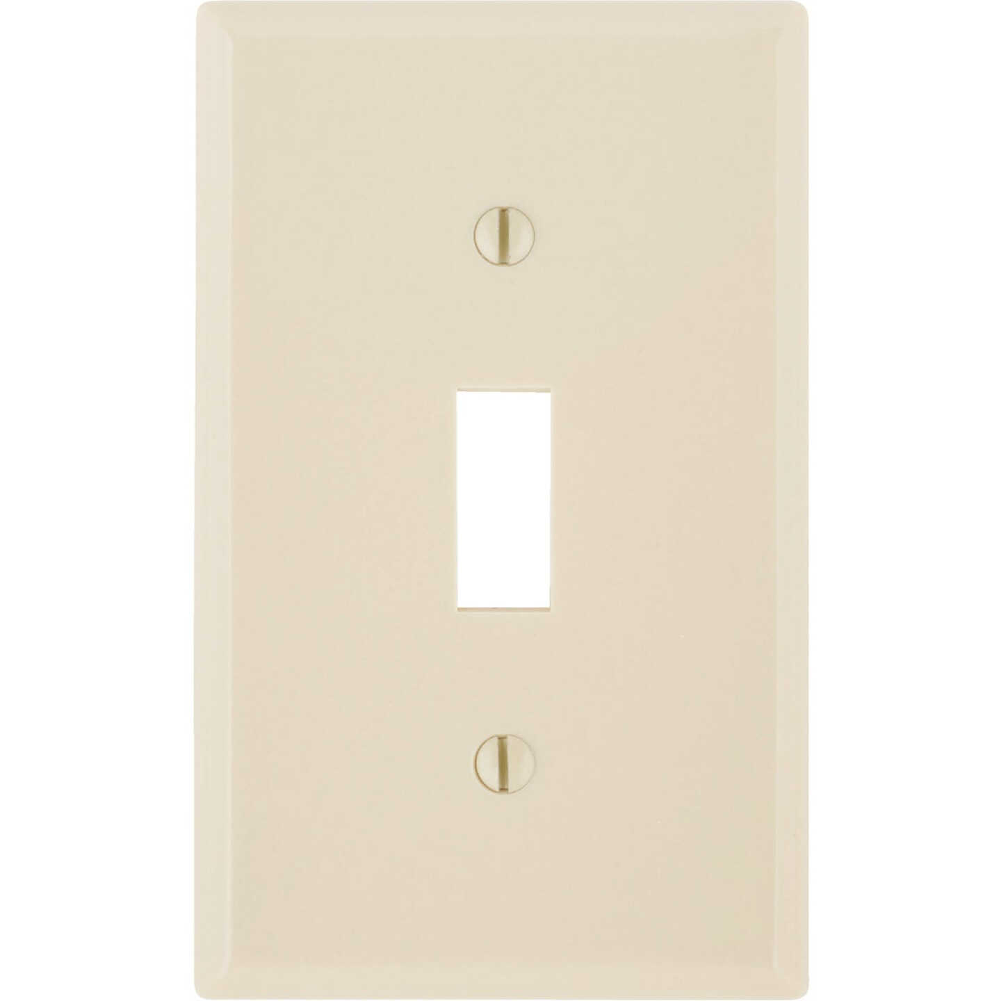 Leviton 1-Gang Plastic Toggle Switch Wall Plate, Ivory Image 1