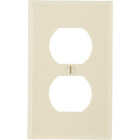 Leviton 1-Gang Smooth Plastic Outlet Wall Plate, Ivory Image 1