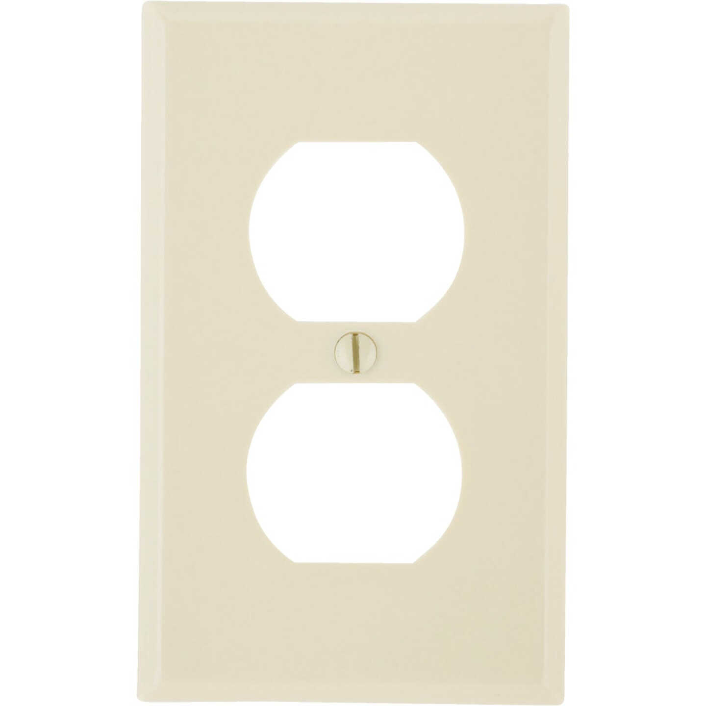 Leviton 1-Gang Smooth Plastic Outlet Wall Plate, Ivory Image 1