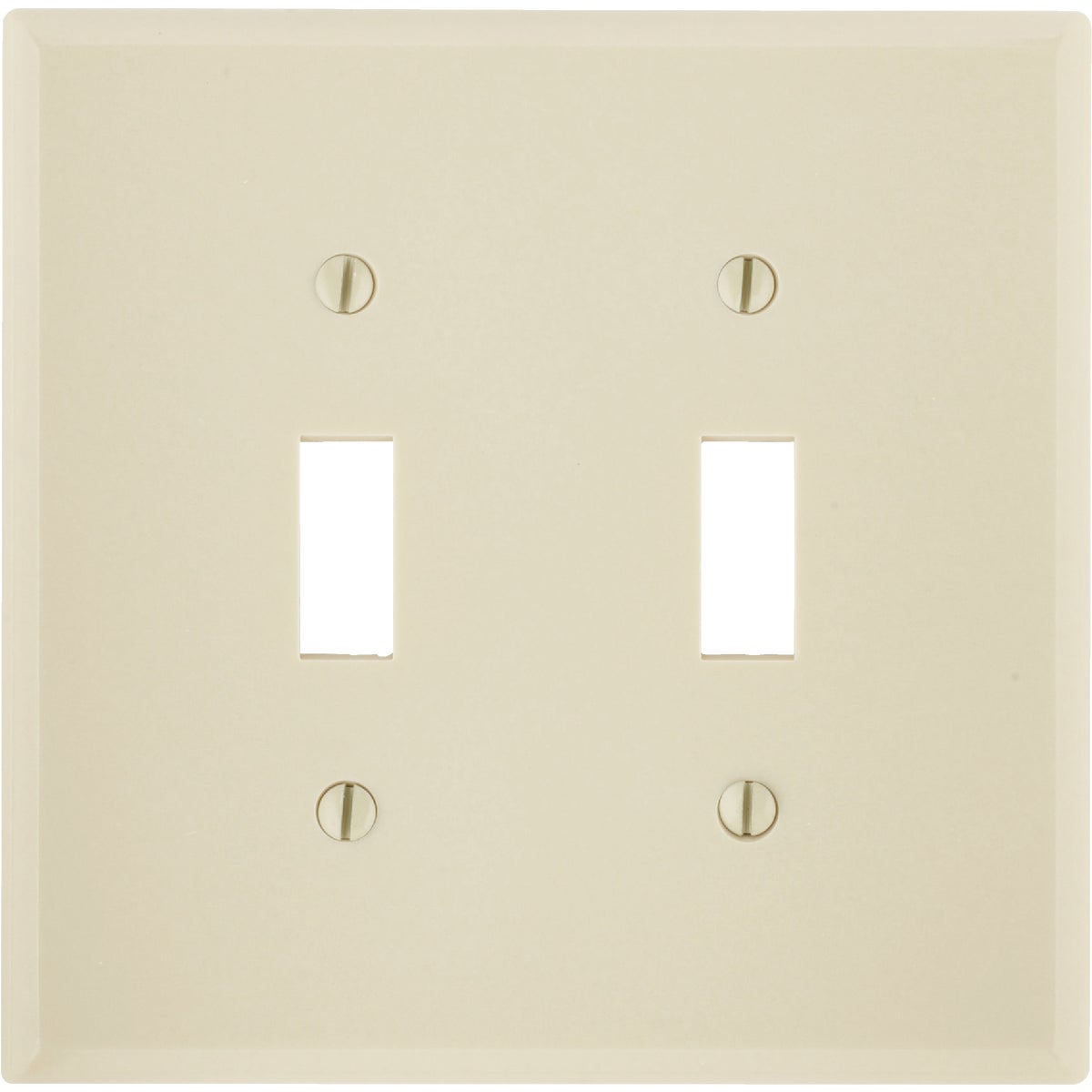 Leviton 2-Gang Plastic Toggle Switch Wall Plate, Ivory