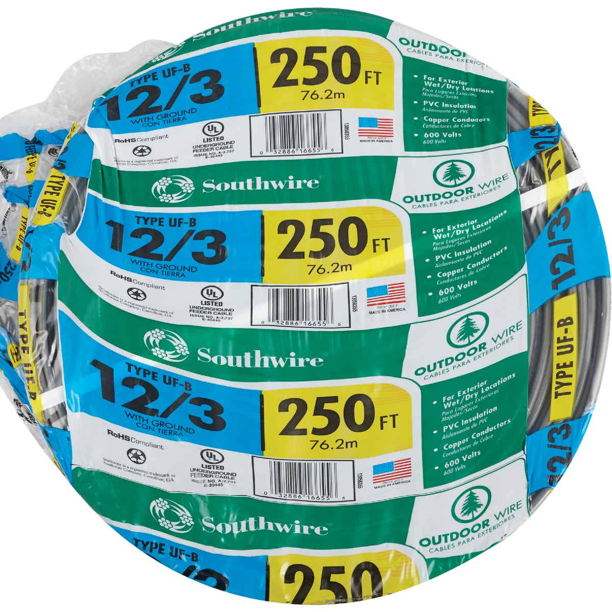 Southwire 250 Ft. 12 AWG 3-Conductor UFW/G Electrical Wire Image 2