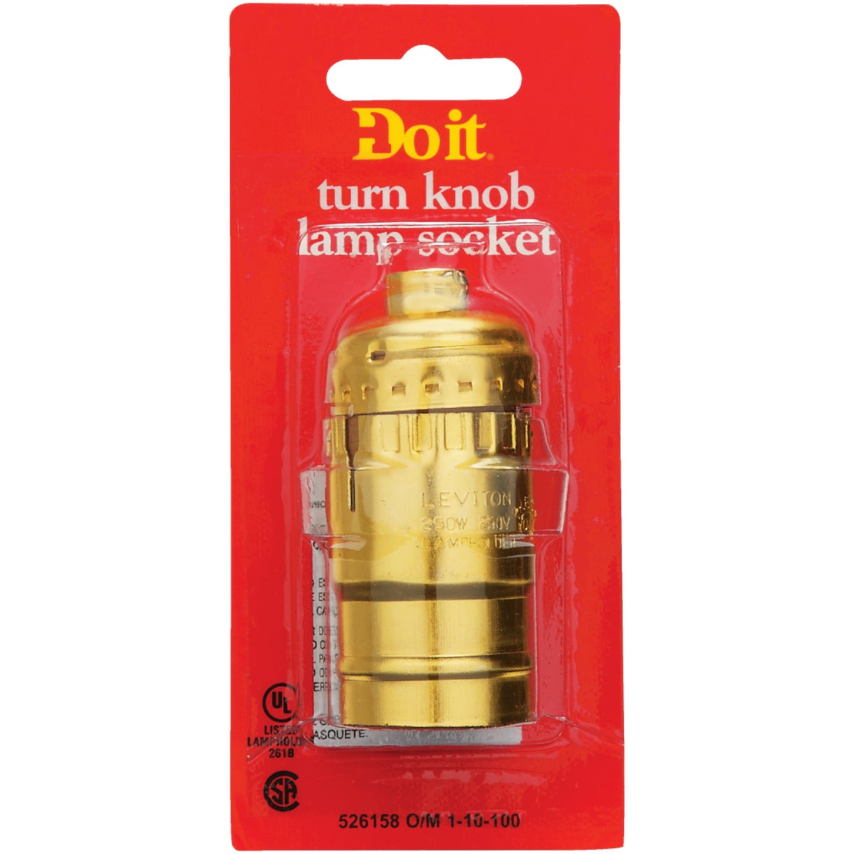 Do it Turn-Knob Medium Base Brass Lamp Socket Image 2