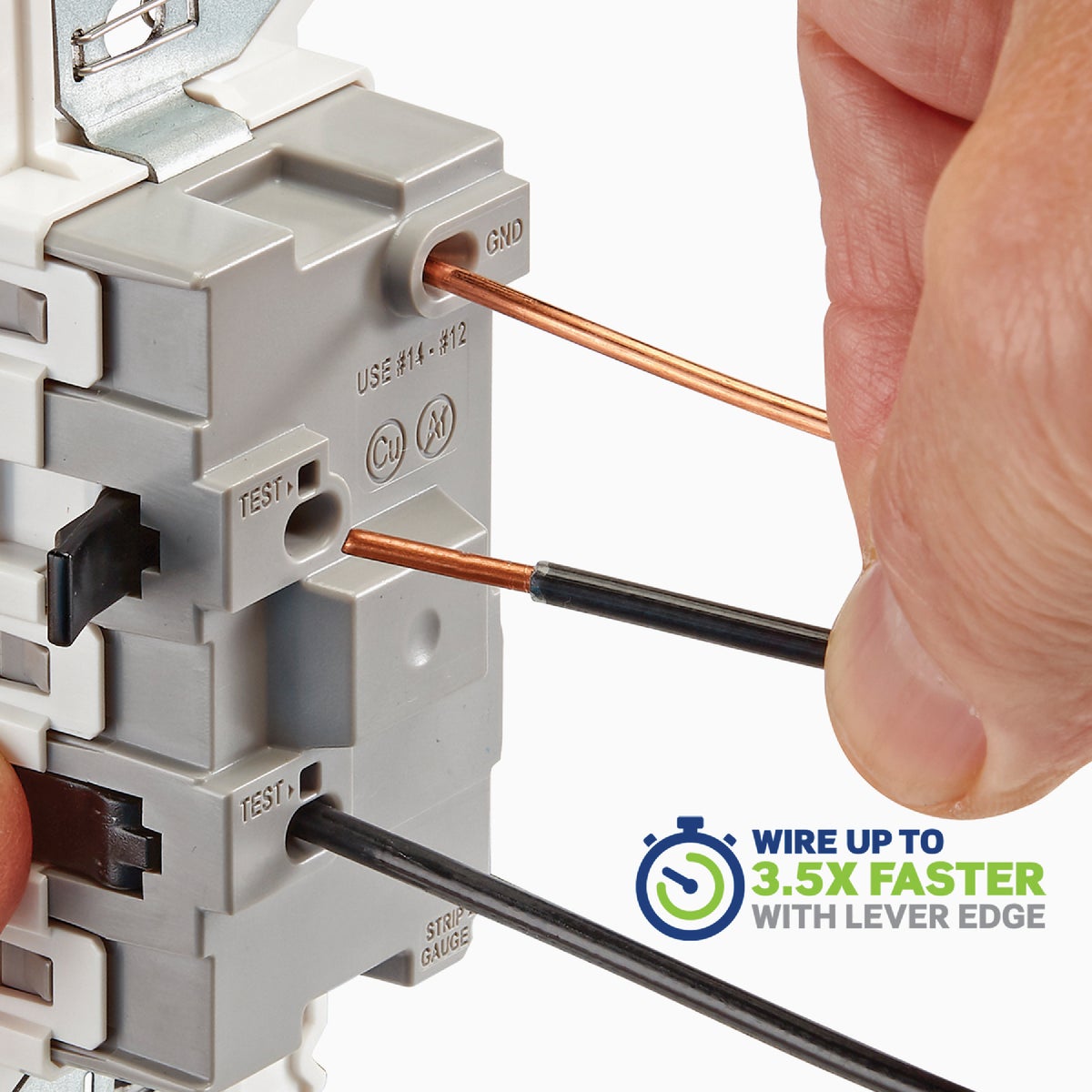 Leviton Decora Lever Edge Residential Grade 15A Rocker Single Pole Switch, White (10-Pack) Image 2