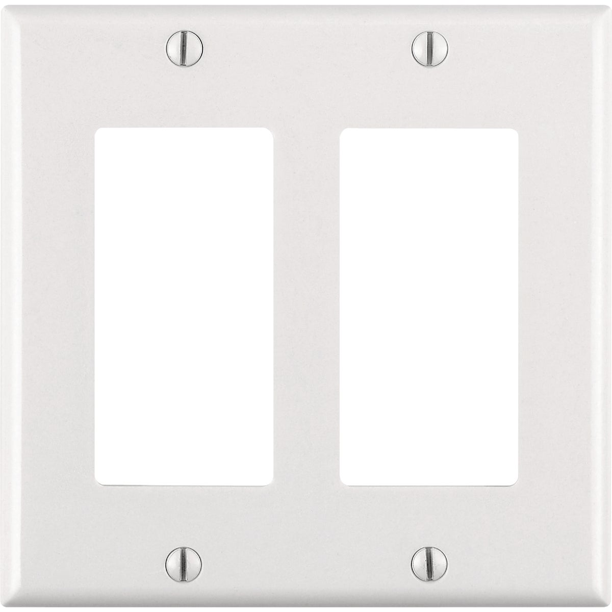 Leviton Decora 2-Gang Antimicrobial Treated Outlet Wall Plate, White