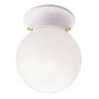 Canarm 6 In. White Incandescent Flush Mount Ceiling Light Fixture Image 1