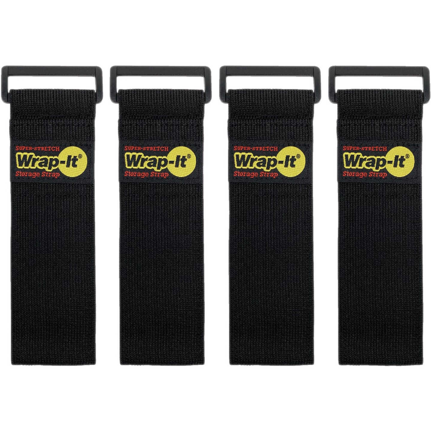 Wrap-It Storage Super-Stretch 12 In. x 2 In. Elastic Hook & Loop Cinch Straps (4-Pack) Image 1