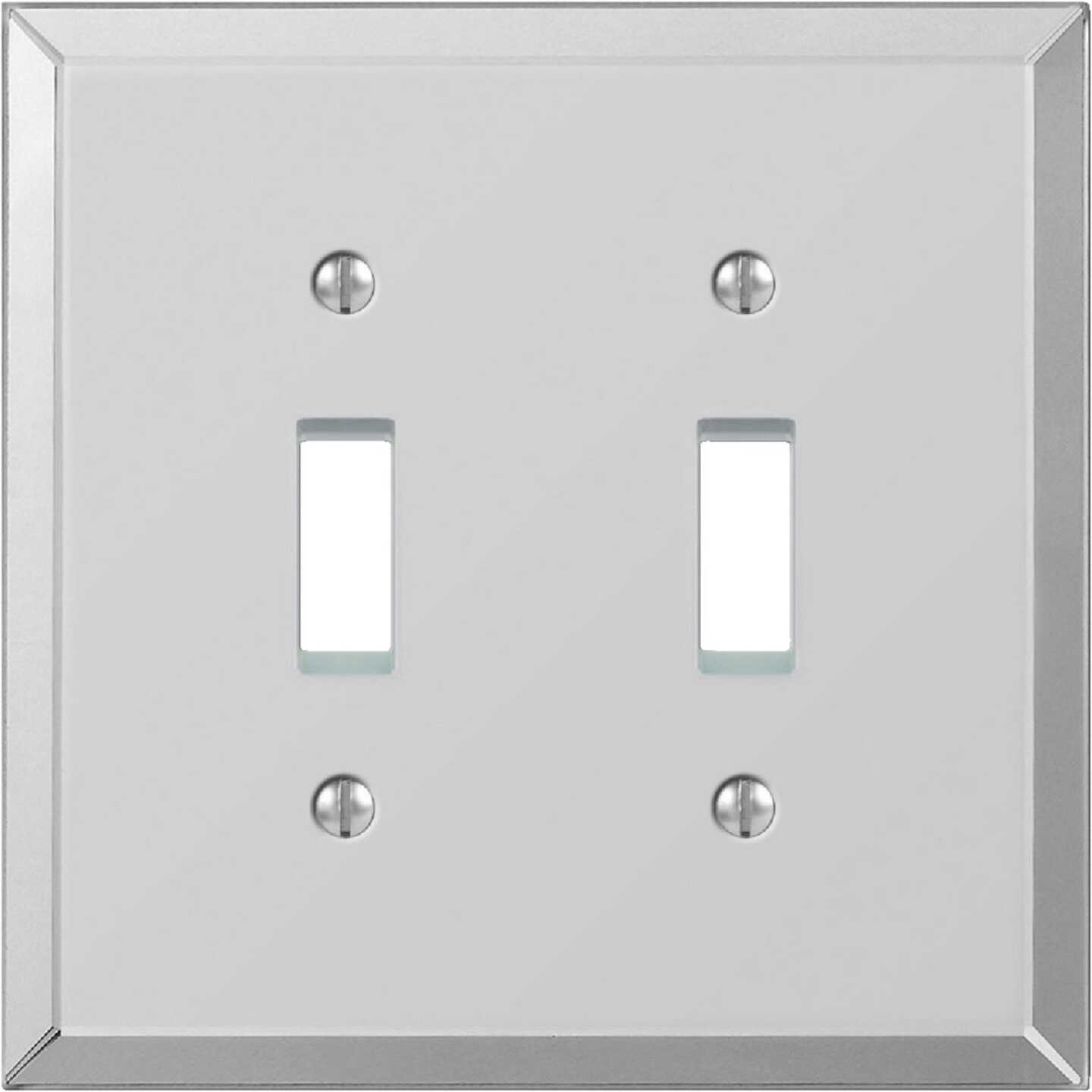 Amerelle 2-Gang Acrylic Beveled Mirror Toggle Switch Wall Plate Image 1