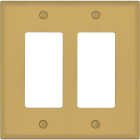 Amerelle Oxford 2-Gang Brushed Gold Steel Wall Plate Image 1