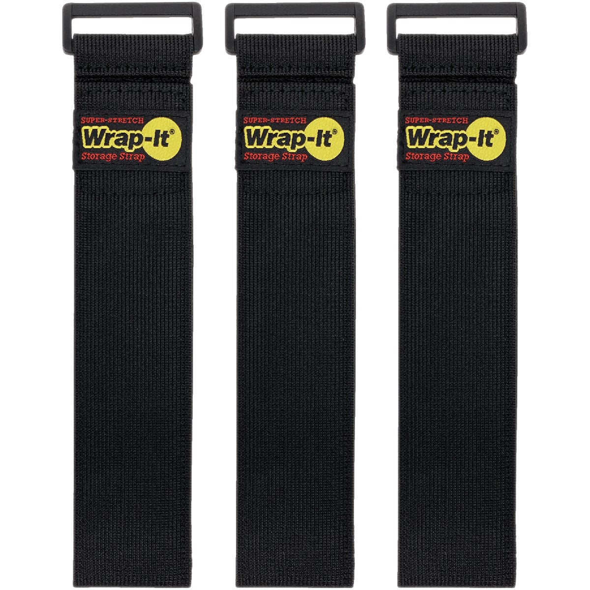 Wrap-It Storage Super-Stretch 18 In. x 2 In. Elastic Hook & Loop Cinch Straps (3-Pack)