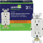Leviton Self-Test 15A White Tamper-Resistant Slim GFCI Outlet with LED Indicator Light Image 1