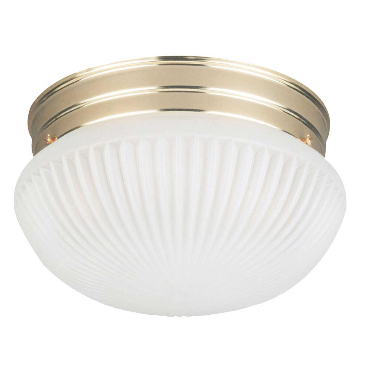 Canarm 9-1/2 In. Polished Brass Incandescent Flush Mount Ceiling Light Fixture Image 1