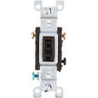 Leviton Quiet Grounded Toggle Brown 15A 3-Way Switch Image 1