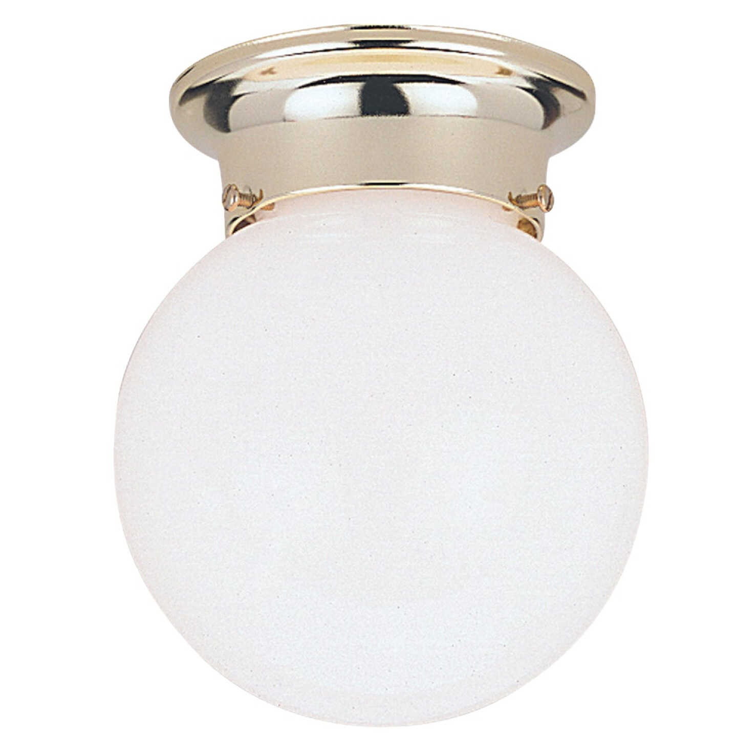 Canarm 6 In. Polished Brass Incandescent Flush Mount Ceiling Light Fixture Image 1