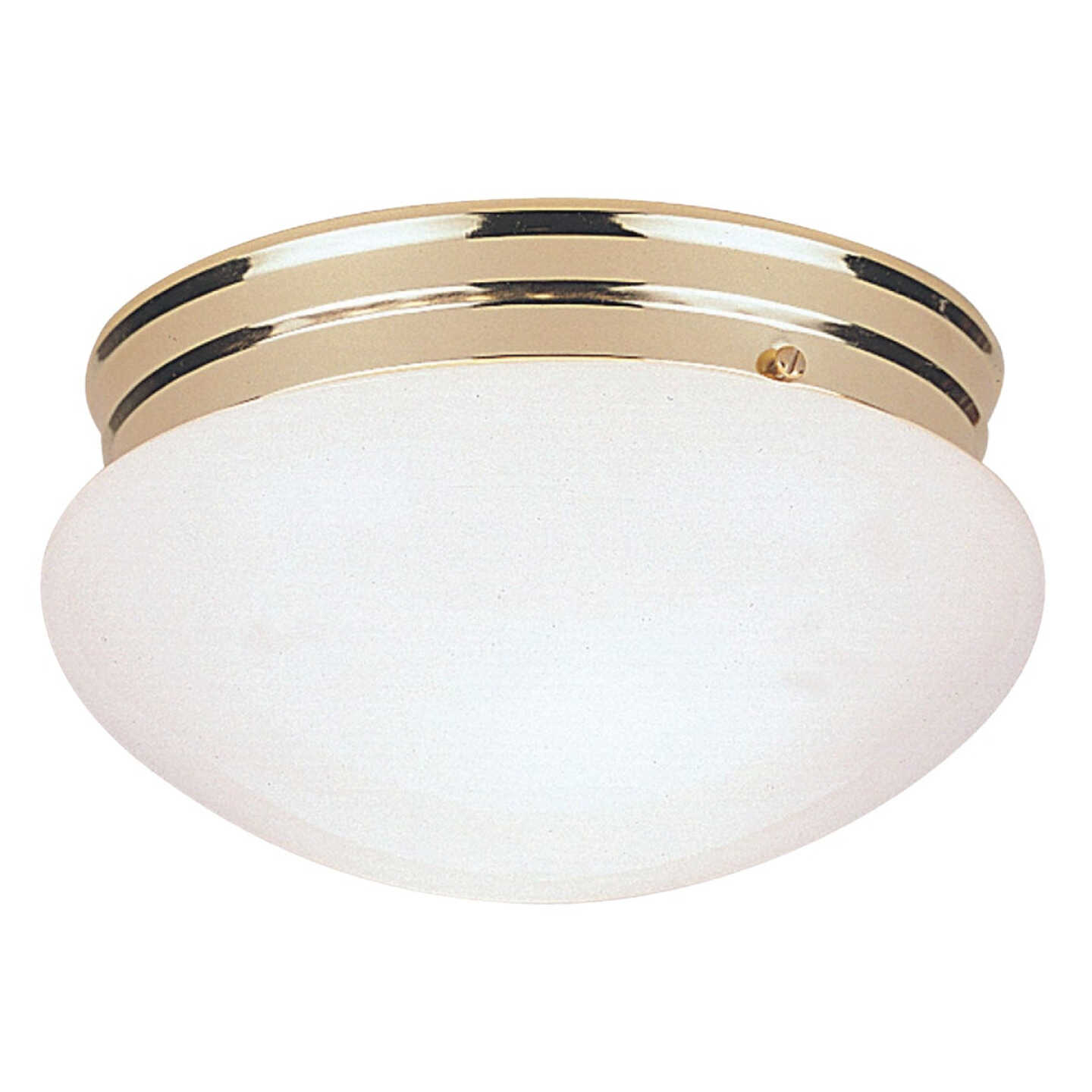 Canarm 7-1/2 In. Polished Brass Incandescent Flush Mount Ceiling Light Fixture Image 1