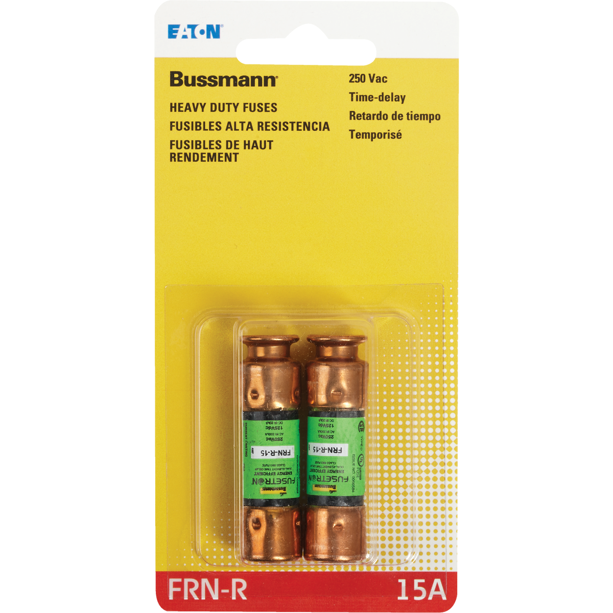 Bussmann 15A FRN-R Cartridge Heavy-Duty Time Delay Cartridge Fuse (2-Pack) Image 2