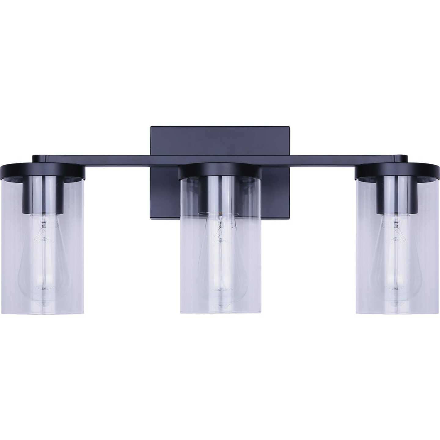 Canarm Britton 3-Light Black Vanity Bath Light Fixture, Clear Glass Image 3
