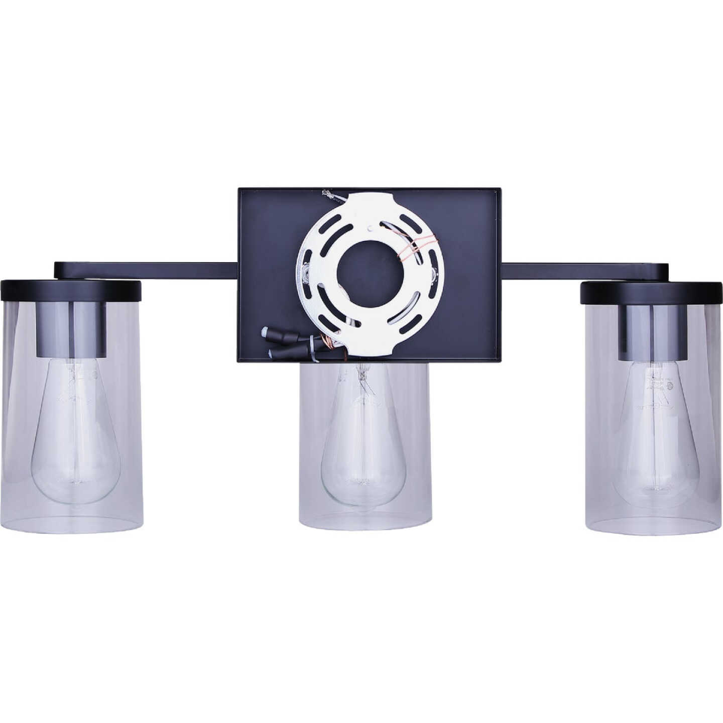 Canarm Britton 3-Light Black Vanity Bath Light Fixture, Clear Glass Image 5