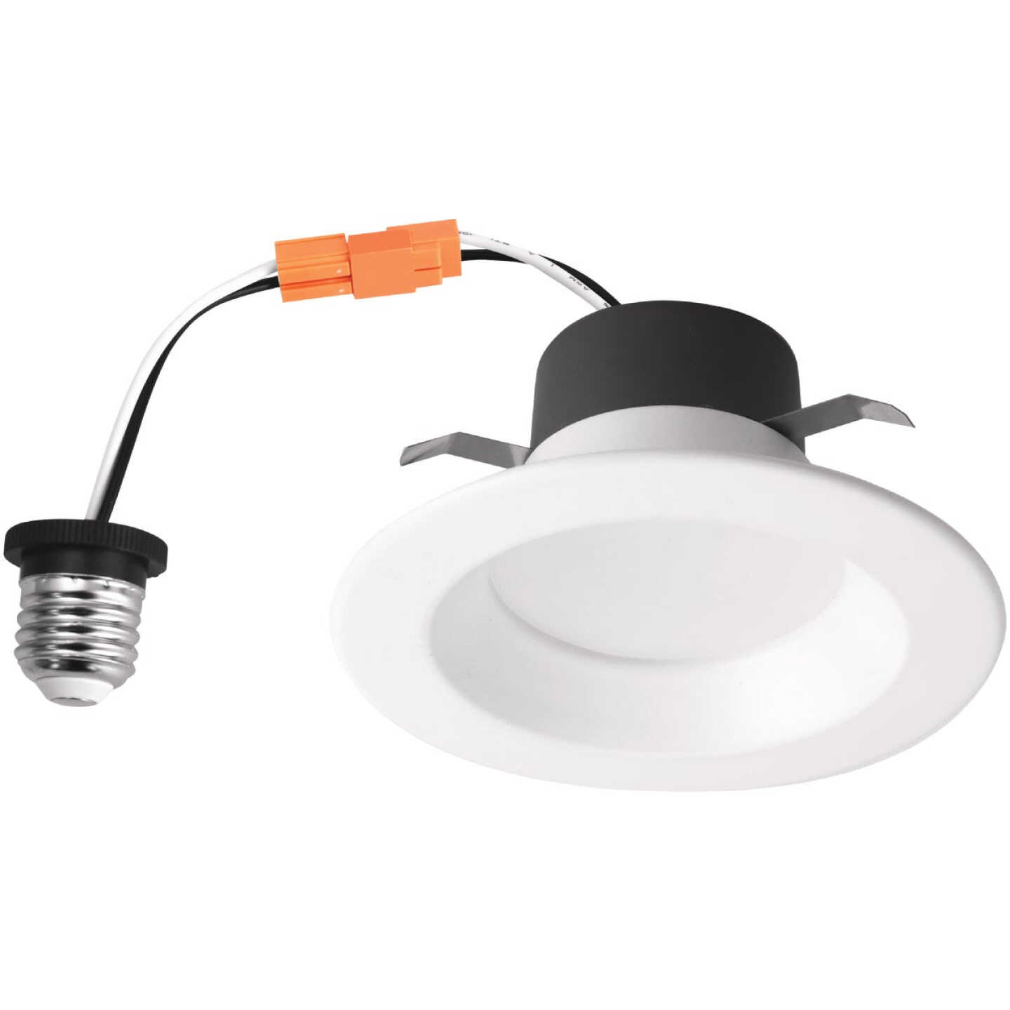 4 In. Retrofit IC Rated White LED CCT Tunable Downlight with Baffle Trim, 650 Lm. Image 1