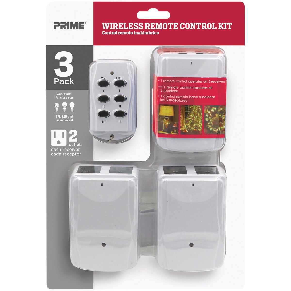 Prime 80 Ft. Range White Wireless Switch with Remote Control (3-Pack) Image 3