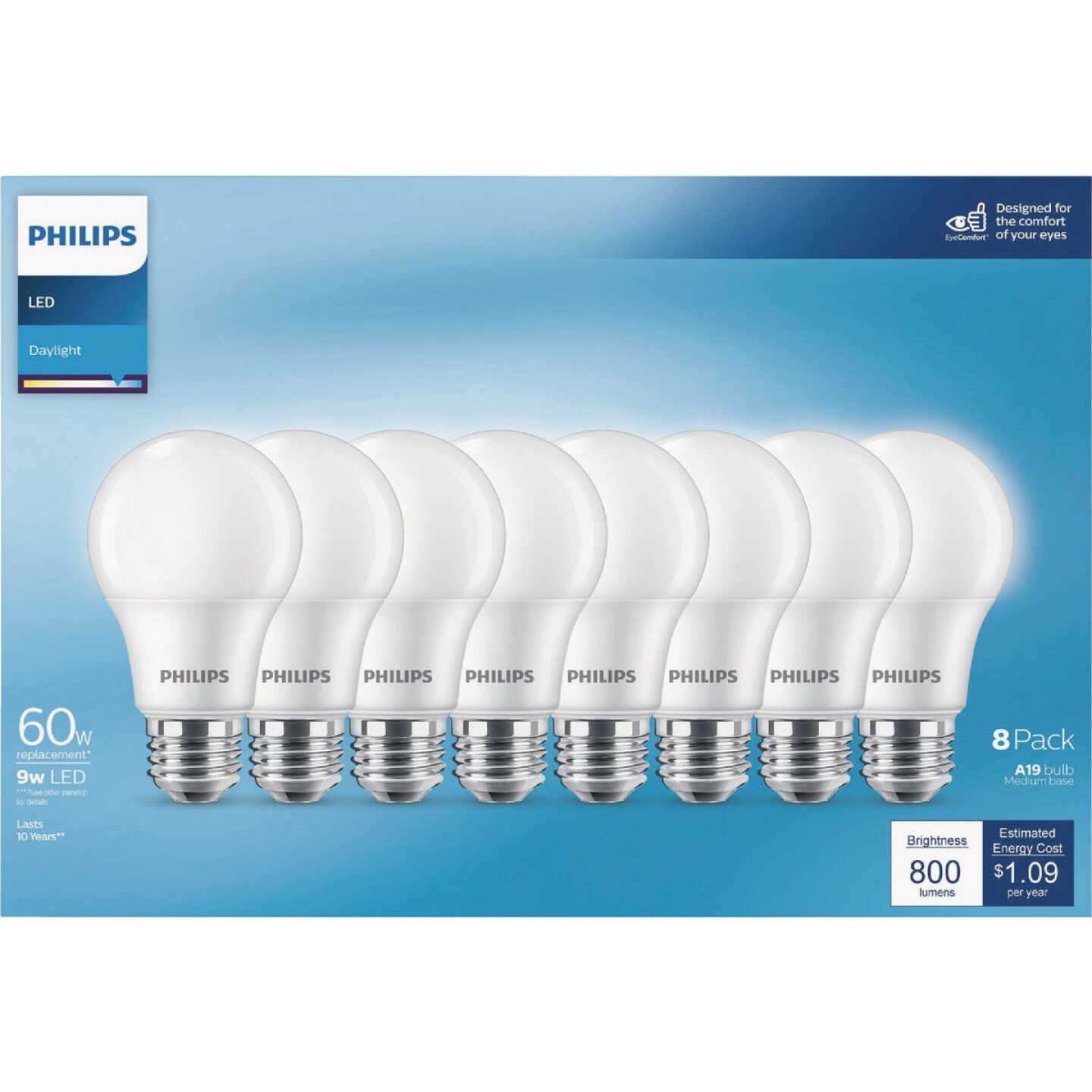 Philips 60W Equivalent Daylight A19 Medium LED Light Bulb (8-Pack) Image 2
